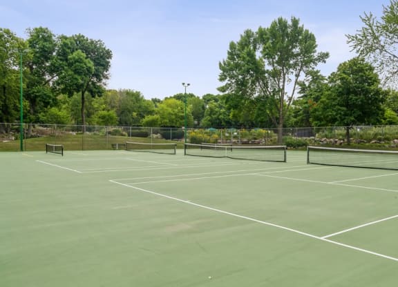 Full Sized Tennis Court at ReNew at Neill Lake, Eden Prairie