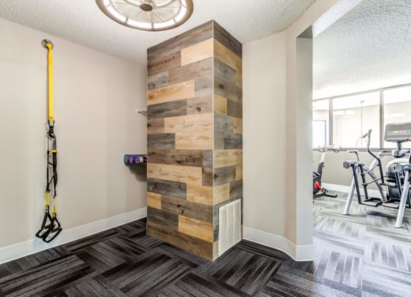 our apartments have a gym with a vaulted ceiling  at ReNew at Neill Lake, Eden Prairie, 55344