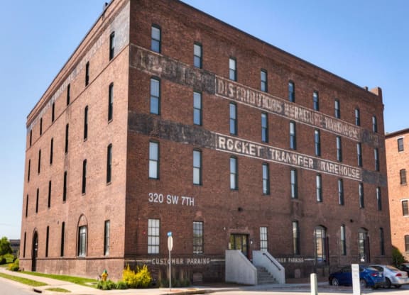 Building exterior at Rocket Transfer Lofts, Iowa, 50309
