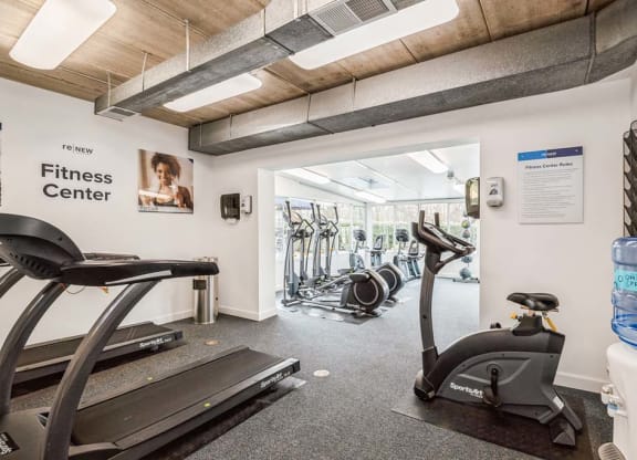 a gym with treadmills and other exercise equipment at ReNew Odenton, Odenton, 21113
