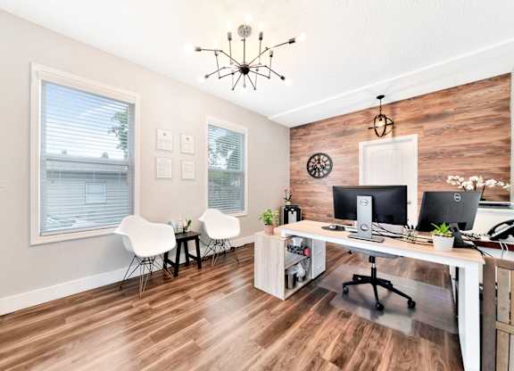 Leasing office interior at River Lofts Apartments, Oregon, 97062