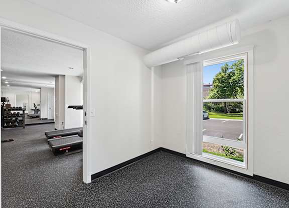 Yoga room connected to the fitness center