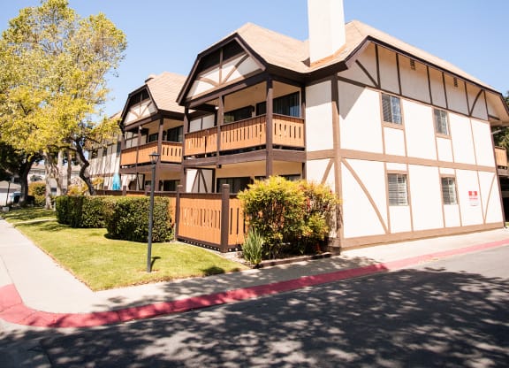 a building with a street in front of it at Oak Park Apartments, Solvang, 93463