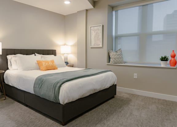 Bedroom with bed at The Rowe, Michigan, 49503
