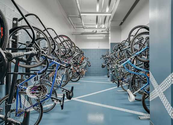 bike storage area at The Shale, Minnesota