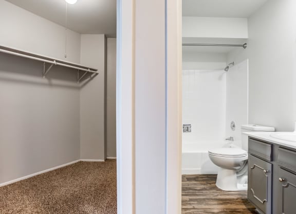 a bathroom with a toilet and a sinkat The Township at St. Charles, St. Charles, IL