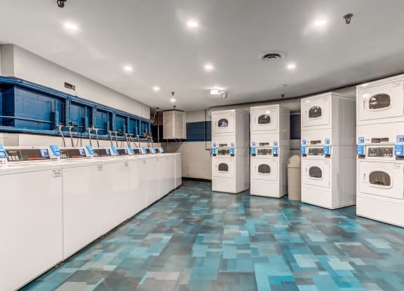 a laundry room with washers and dryersat The Township at St. Charles, St. Charles, IL, 60174