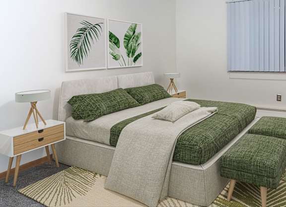 Bedroom with Large Bed at The Venue on Knox Apartments, Minnesota, 55408