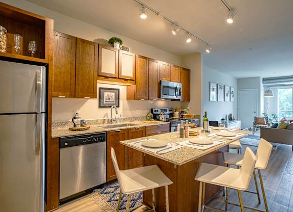 Fully Equipped Kitchen With Modern Appliances at Track 29 Apartments, Minneapolis