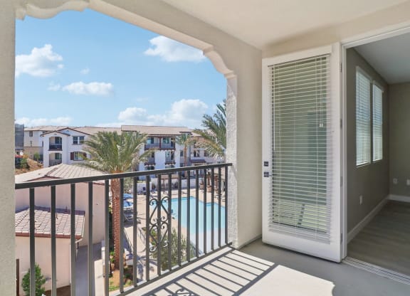a view of the pool from the balcony at Arrive Temecula