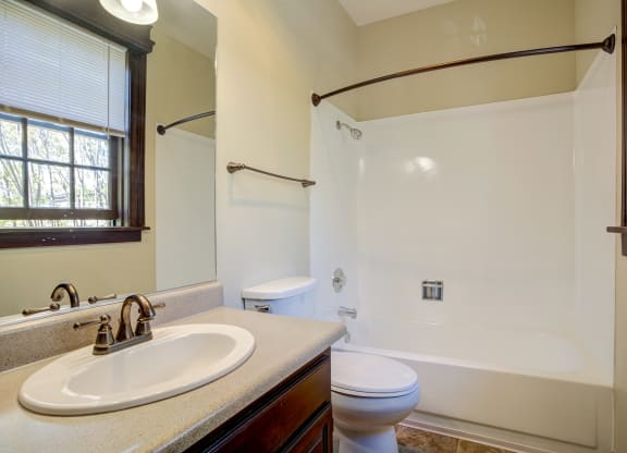 a bathroom with a sink toilet and a shower at Whitney Gray, Portland, 97205 ?