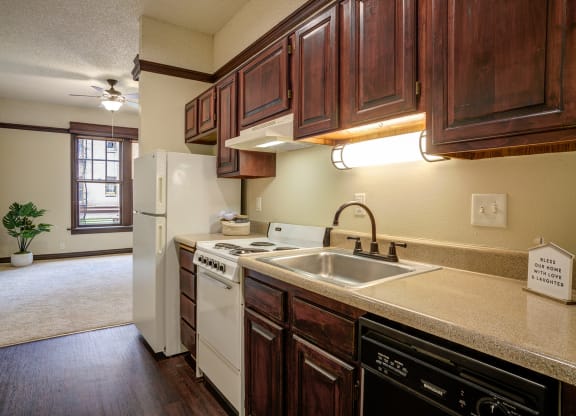 a kitchen with a sink and a refrigerator at Whitney Gray, Oregon, 97205?