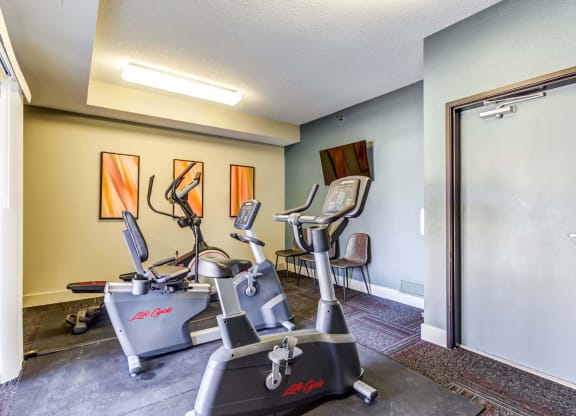 our apartments have a gym with a treadmill and elliptical machines