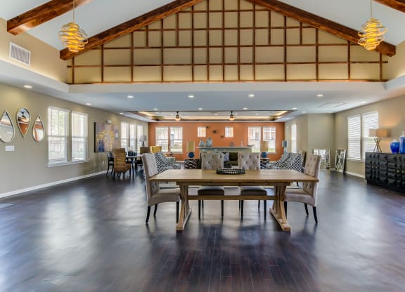 inside of the heights at converse apartments leasing center