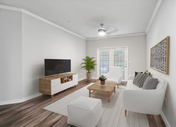 a living room with a couch and a coffee table