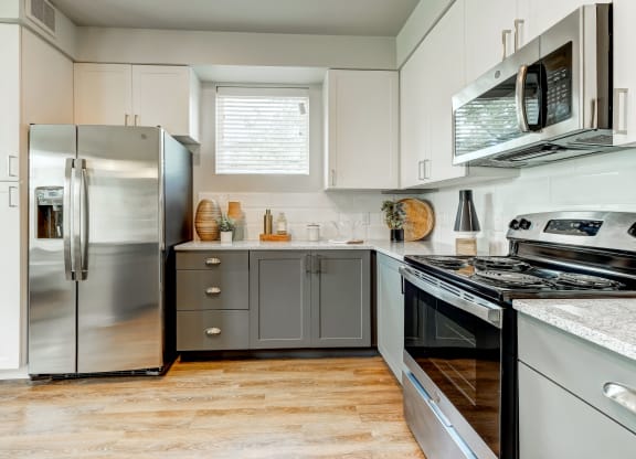 Model Kitchen with Stainless Steel Appliances