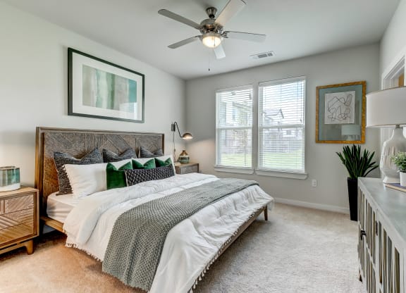Model Bedroom with Ceiling Fan