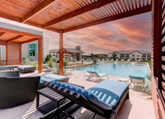Evening Private Cabana Pool View