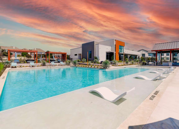 Evening Pool View of Clubhouse