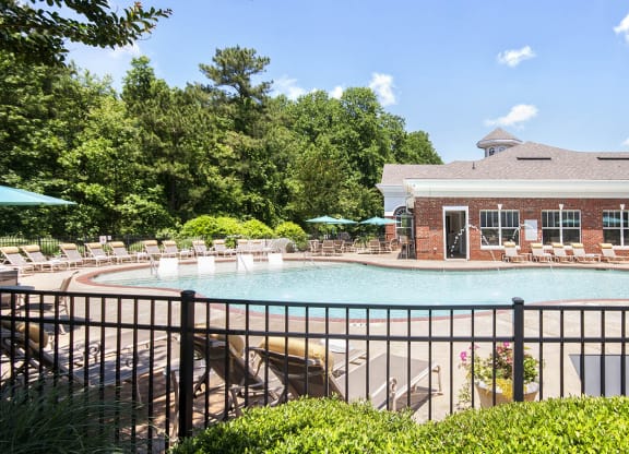 a resort style swimming pool at Millennium Apartments Greenville SC