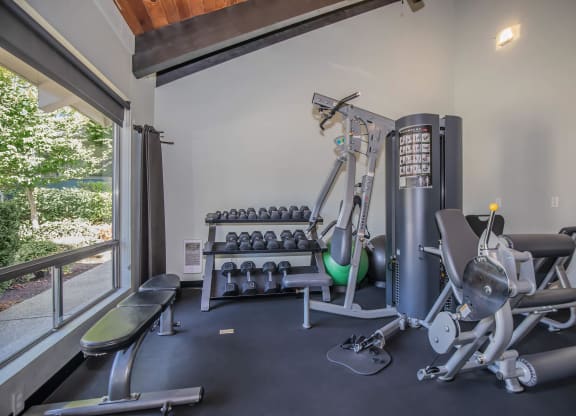 Our gym is equipped with a variety of exercise equipment at Foster Creek apartments