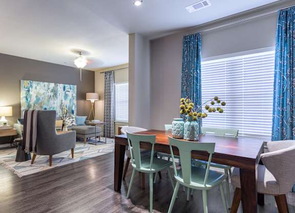 Model Dining Room with Wood-Style Flooring