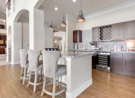 Wooden Cabinets in kitchen at The Laurel at Vintage Park 55+ Apartments, Texas
