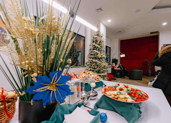 A plate of food are on a table at Metro 303, Hempstead, NY, 11550