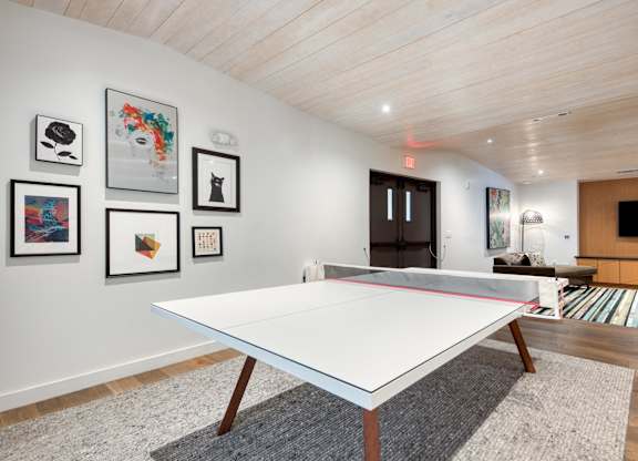 White ping pong table at Agave, San Antonio, 78205