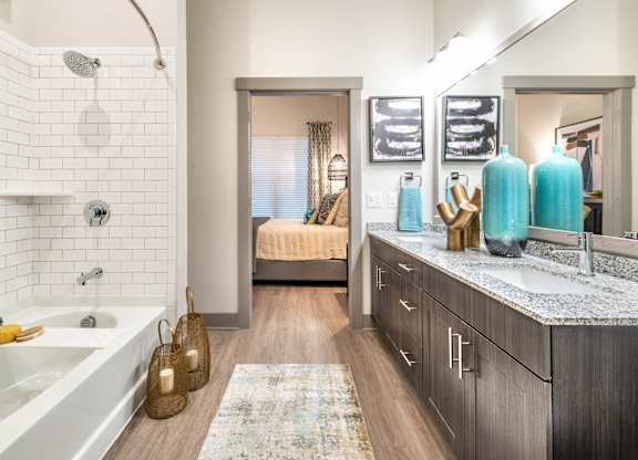 Bathroom With Bathtub at The Bridge at McKinney, McKinney, TX