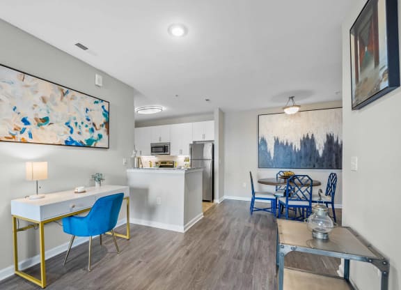 Living Room With Kitchen View at The Lena, Raritan, New Jersey