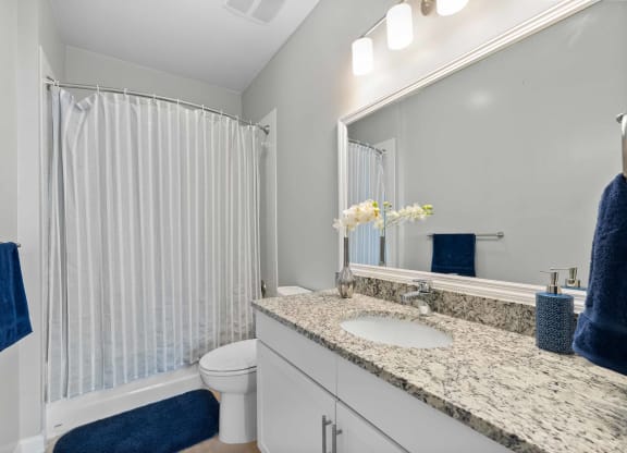 Bathroom With Vanity Lights at The Lena, New Jersey