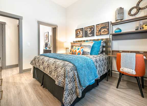 Bedroom With Desk at The Bridge at McKinney, Texas