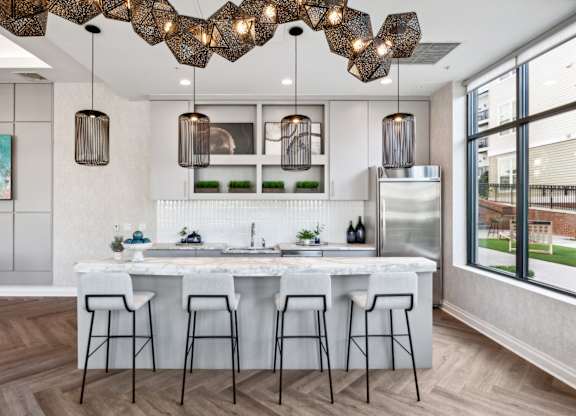 All Electric Community Kitchen In Clubroom at West 130, New York 