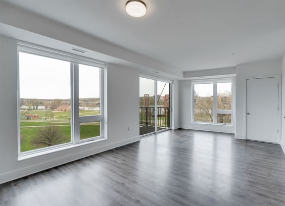 high ceilings and large windows