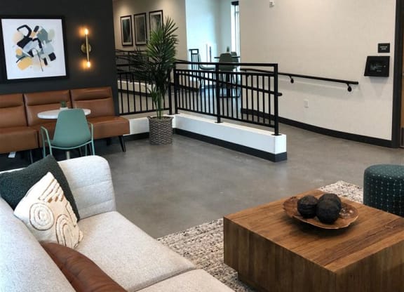 a view of the living room from the loft