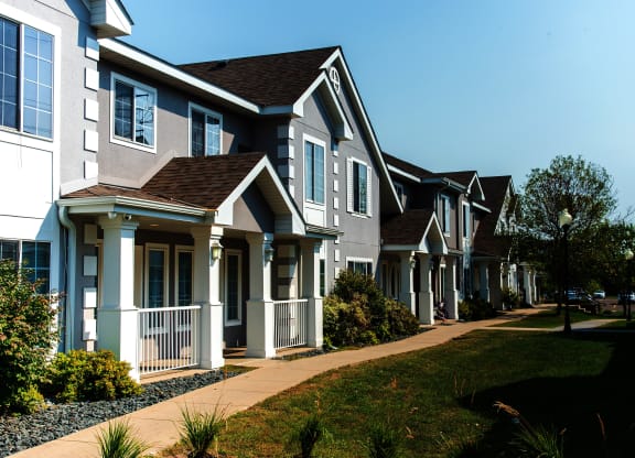 a row of houses on a street