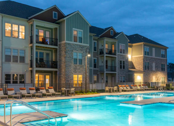 our apartments showcase an unique swimming pool at The Whitworth, Williamsburg, VA