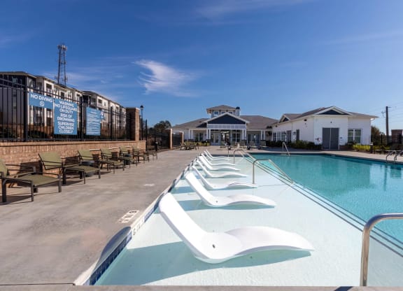 the swimming pool at the apartments for rent at Capstone at Banks Crossing, Commerce, GA