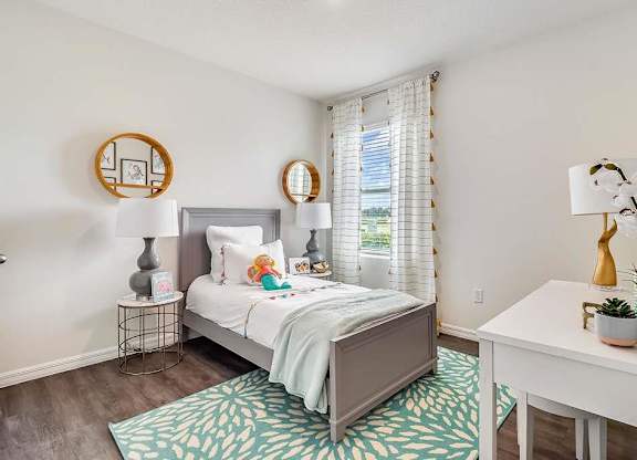 Bedroom With Desk at Seaboard at Sidbury Station, Castle Hayne, NC, 28429