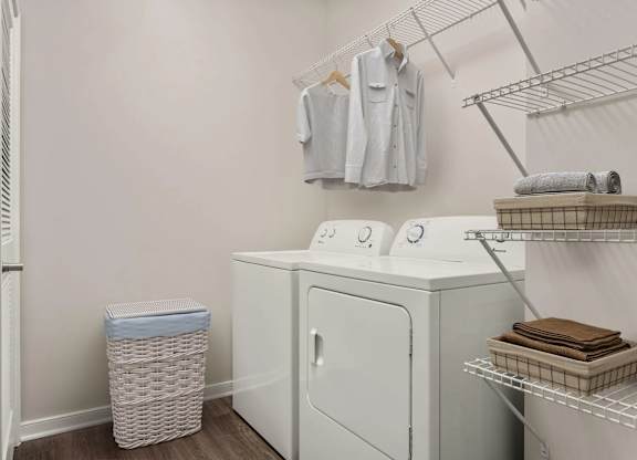 Laundry room with washer and dryer at Colony at Centerpointe Apartments, Midlothian