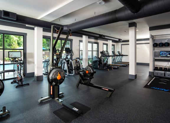 Fitness Studio at One Riverside Apartments, Chattanooga