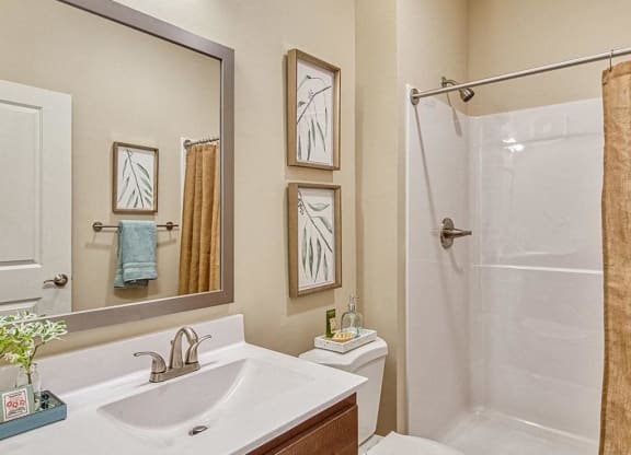 a bathroom with a sink toilet and shower  at Sapphire at Centerpointe, Virginia, 23114