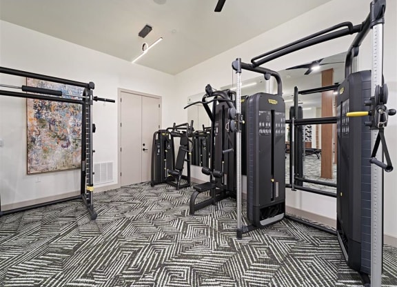 the apartments at masse corner 205 fitness room at Tapestry West, Richmond