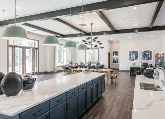 the kitchen is open to the living room and dining room at Village at Westland Cove Apartments, Tennessee, 37922