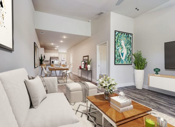 Living Room at Brighton Townhomes in Acworth, GA