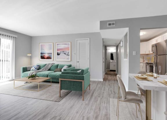 Living Room With Kitchen at Station JTown, Louisville, KY, 40299