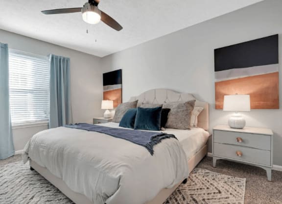 our apartments offer a bedroom with a king size bed at Enclave at Breckenridge Apartments, Louisville, Kentucky