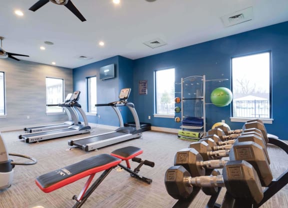 gym with cardio equipment at Enclave at Breckenridge Apartments, Louisville, KY