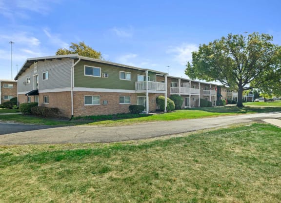 our apartments are located in a quiet neighborhood with lawns